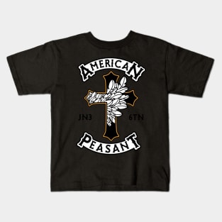 Christian Apparel Clothing Gifts - American Peasant Angel Wing Cross, Gold Kids T-Shirt